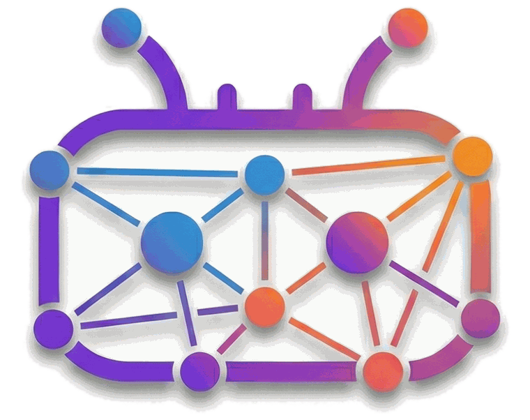 QilbeeDB mascot — a friendly bee drawn as a graph of connected, colorful nodes